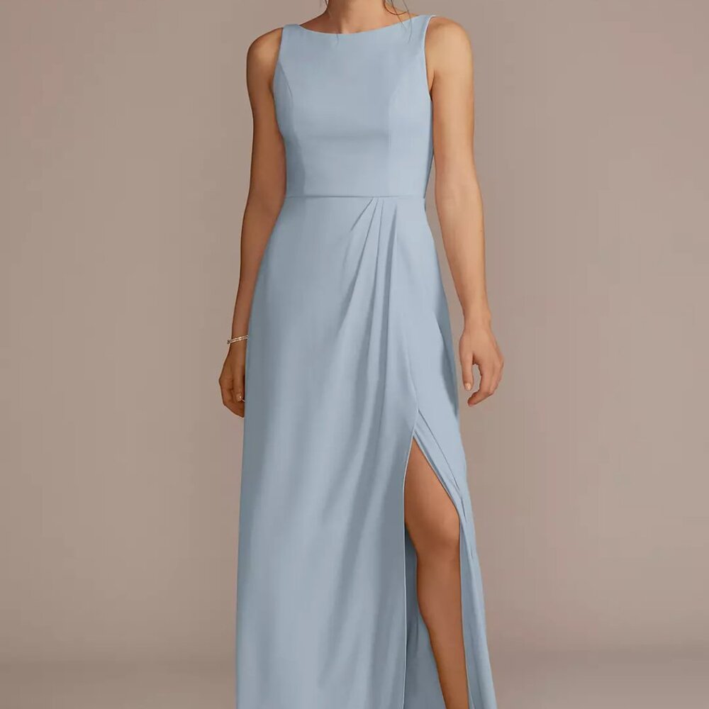 David's Bridal Chiffon Sleeveless Tie-Back Dress